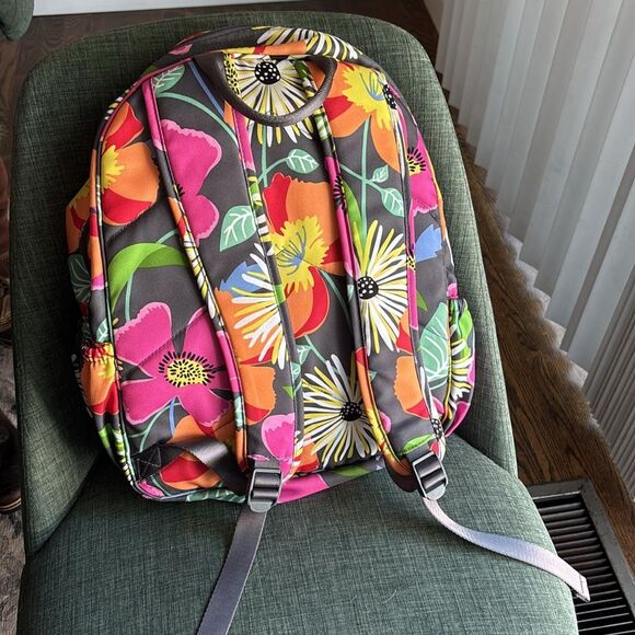 Vera Bradley lighten up campus large backpack in jazzy blooms Multicolor EUC! - Picture 7 of 12